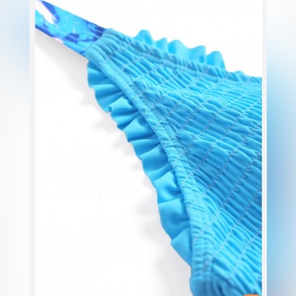 MODLILY® Smocked Tropical Plants Print Cyan Tankini Set Size Large NWT - Picture 5 of 6